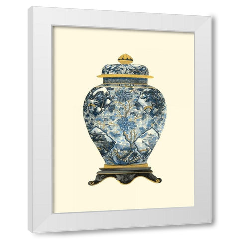 Blue Porcelain Vase II White Modern Wood Framed Art Print by Vision Studio