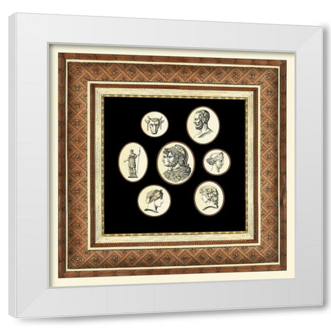 Classic Cameos II White Modern Wood Framed Art Print by Vision Studio