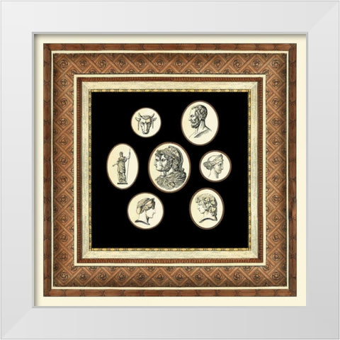 Classic Cameos II White Modern Wood Framed Art Print by Vision Studio