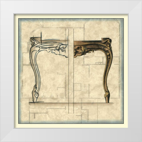 Furniture Sketch I White Modern Wood Framed Art Print by Vision Studio