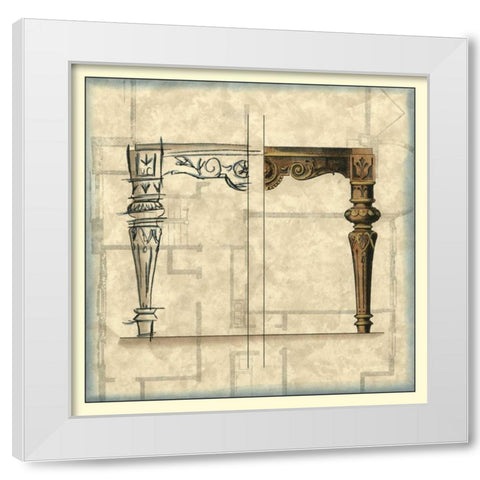 Furniture Sketch IV White Modern Wood Framed Art Print by Vision Studio