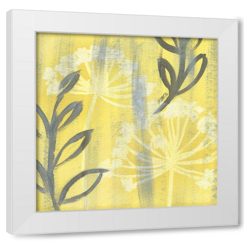 Saffron Floral I White Modern Wood Framed Art Print by Meagher, Megan