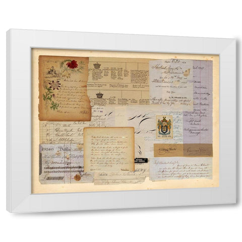 Antique Collage I White Modern Wood Framed Art Print by Vision Studio