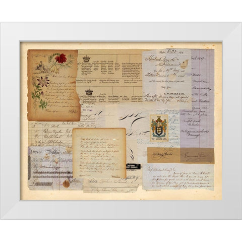 Antique Collage I White Modern Wood Framed Art Print by Vision Studio