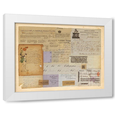 Antique Collage II White Modern Wood Framed Art Print by Vision Studio