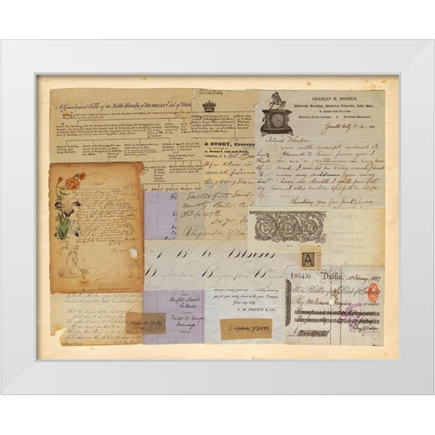 Antique Collage II White Modern Wood Framed Art Print by Vision Studio
