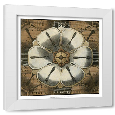 Rosette Detail I White Modern Wood Framed Art Print by Vision Studio