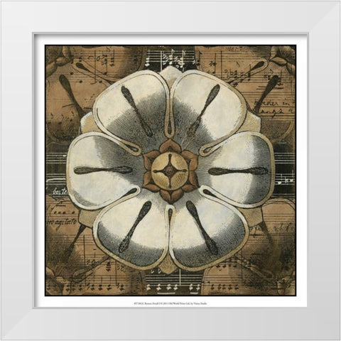 Rosette Detail I White Modern Wood Framed Art Print by Vision Studio