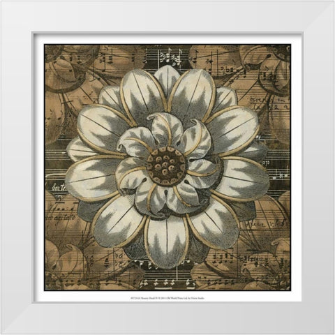 Rosette Detail IV White Modern Wood Framed Art Print by Vision Studio