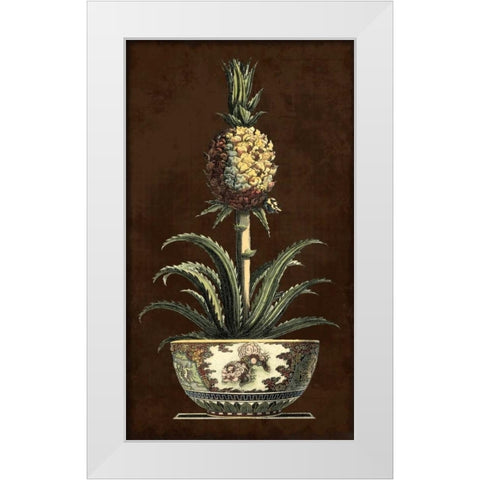 Potted Pineapple II White Modern Wood Framed Art Print by Vision Studio