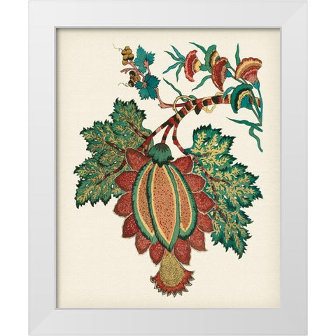 Jacobean Floral II White Modern Wood Framed Art Print by Vision Studio