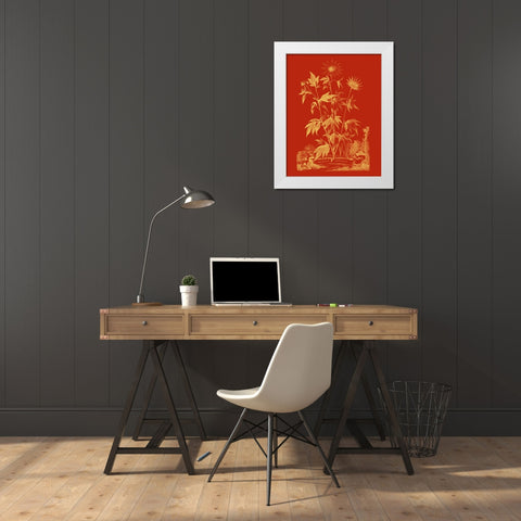 Paprika Bouquet IV White Modern Wood Framed Art Print by Vision Studio