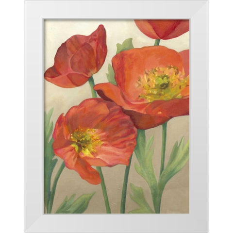 Poppy Love I White Modern Wood Framed Art Print by Meagher, Megan