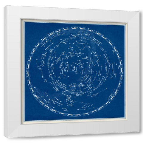 Stars and Constellations Chart White Modern Wood Framed Art Print by Vision Studio