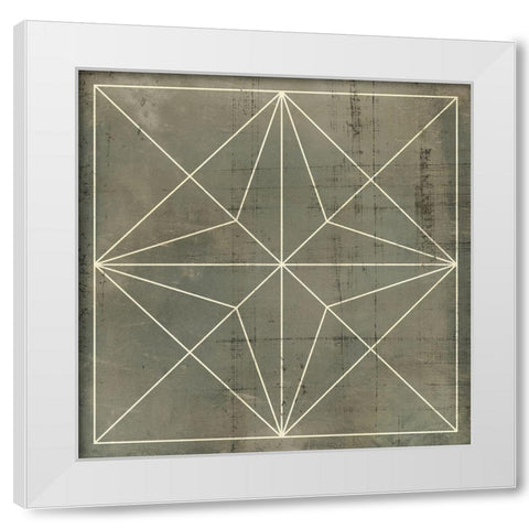 Geometric Blueprint I White Modern Wood Framed Art Print by Vision Studio