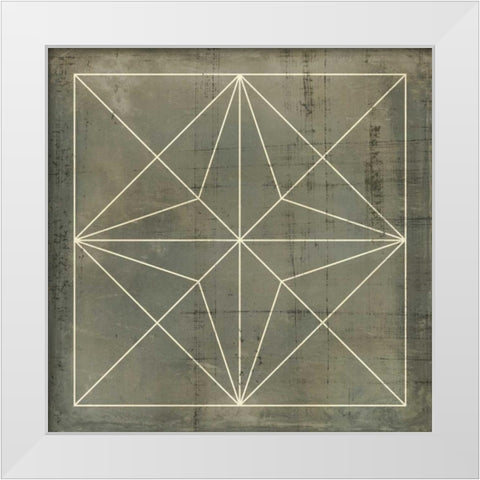 Geometric Blueprint I White Modern Wood Framed Art Print by Vision Studio