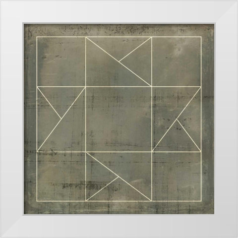 Geometric Blueprint II White Modern Wood Framed Art Print by Vision Studio