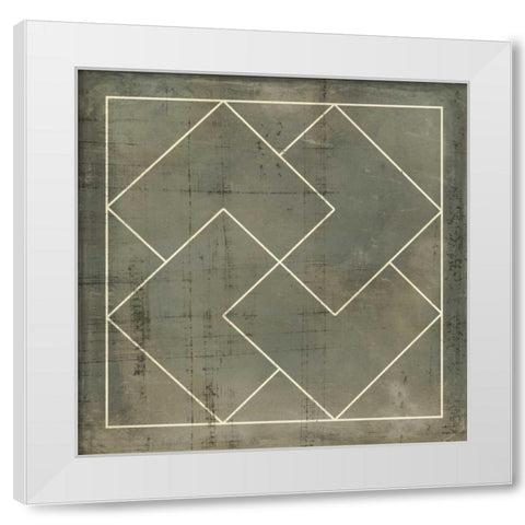 Geometric Blueprint III White Modern Wood Framed Art Print by Vision Studio