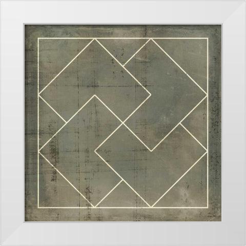 Geometric Blueprint III White Modern Wood Framed Art Print by Vision Studio