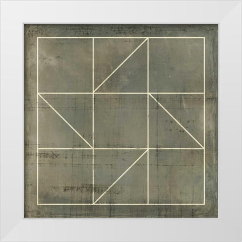 Geometric Blueprint IV White Modern Wood Framed Art Print by Vision Studio