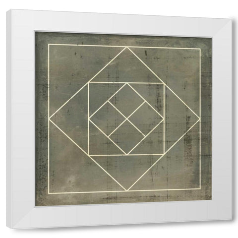 Geometric Blueprint V White Modern Wood Framed Art Print by Vision Studio
