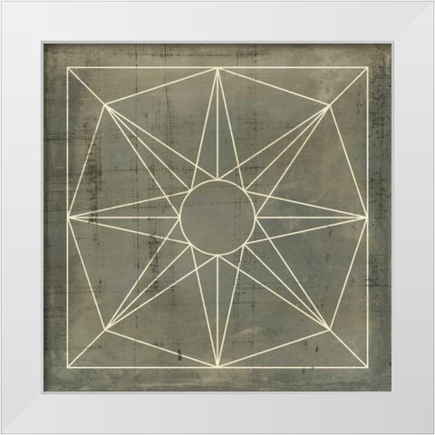 Geometric Blueprint VII White Modern Wood Framed Art Print by Vision Studio