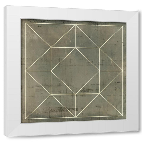 Geometric Blueprint VIII White Modern Wood Framed Art Print by Vision Studio