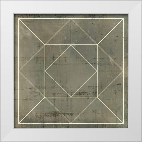 Geometric Blueprint VIII White Modern Wood Framed Art Print by Vision Studio