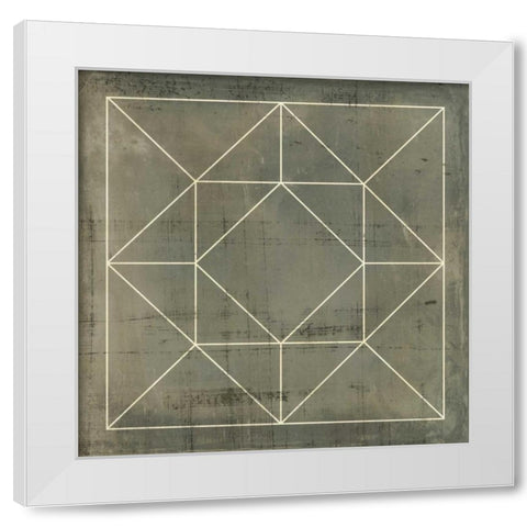 Geometric Blueprint VIII White Modern Wood Framed Art Print by Vision Studio