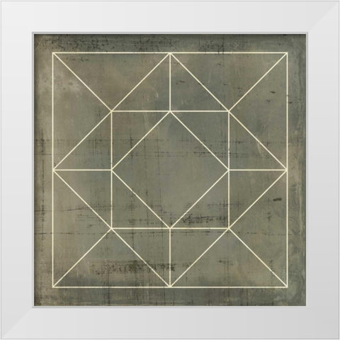 Geometric Blueprint VIII White Modern Wood Framed Art Print by Vision Studio