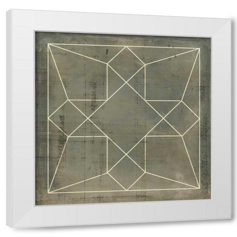 Geometric Blueprint IX White Modern Wood Framed Art Print by Vision Studio