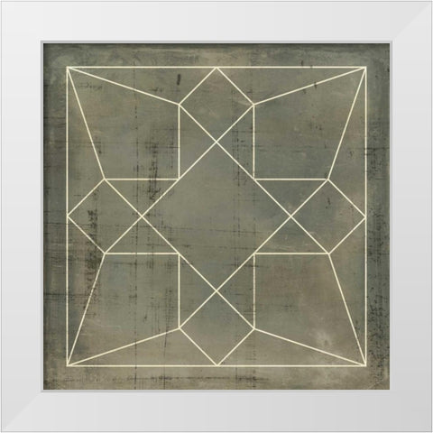 Geometric Blueprint IX White Modern Wood Framed Art Print by Vision Studio