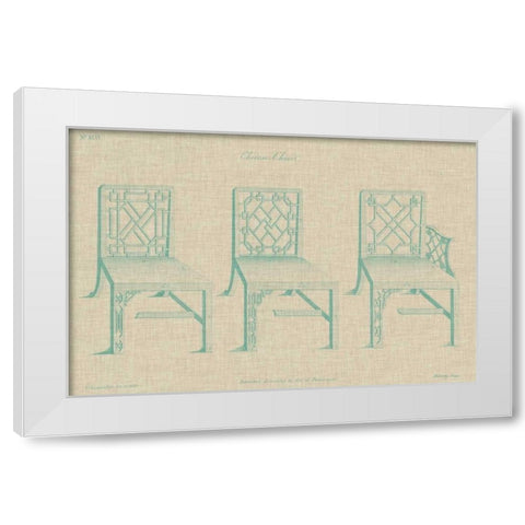 Chinese Chippendale Chairs I White Modern Wood Framed Art Print by Vision Studio