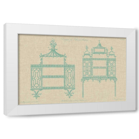 Chinese Chippendale Cabinet II White Modern Wood Framed Art Print by Vision Studio