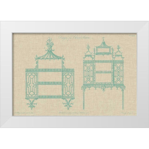 Chinese Chippendale Cabinet II White Modern Wood Framed Art Print by Vision Studio