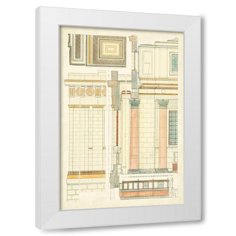 Architects Plan V White Modern Wood Framed Art Print by Vision Studio
