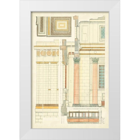 Architects Plan V White Modern Wood Framed Art Print by Vision Studio