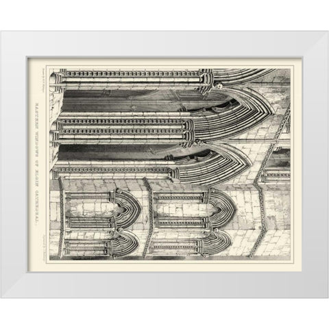 Gothic Detail V White Modern Wood Framed Art Print by Billings, R. W.