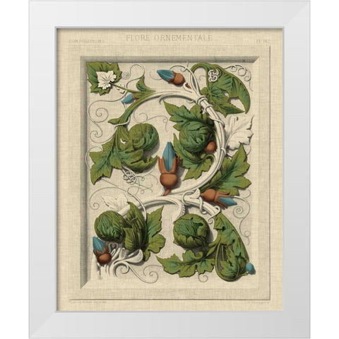 Decorative Flourish II White Modern Wood Framed Art Print by Vision Studio