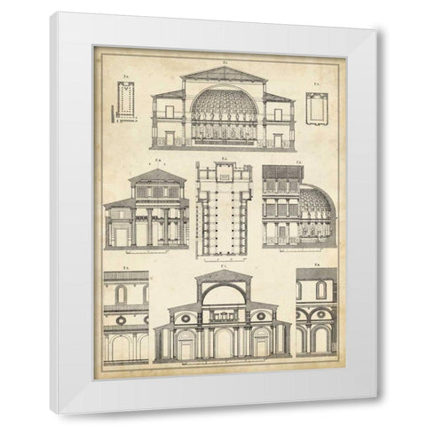 Vintage Architects Plan I White Modern Wood Framed Art Print by Vision Studio