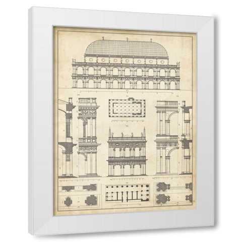 Vintage Architects Plan IV White Modern Wood Framed Art Print by Vision Studio
