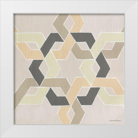 Non-Embellished Deco Stitch II White Modern Wood Framed Art Print by Lam, Vanna