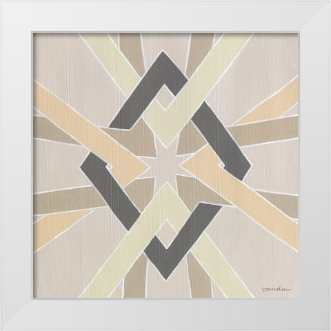 Non-Embellished Deco Stitch III White Modern Wood Framed Art Print by Lam, Vanna