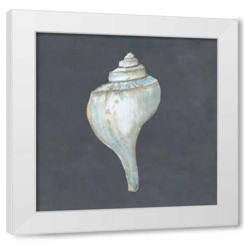 Shell on Slate IV White Modern Wood Framed Art Print by Meagher, Megan