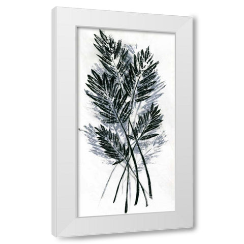Palm Leaf Fresco I White Modern Wood Framed Art Print by Vision Studio