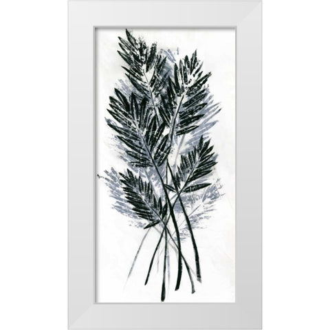 Palm Leaf Fresco I White Modern Wood Framed Art Print by Vision Studio