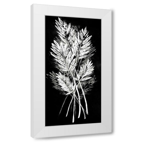 Palm Leaf Fresco II White Modern Wood Framed Art Print by Vision Studio