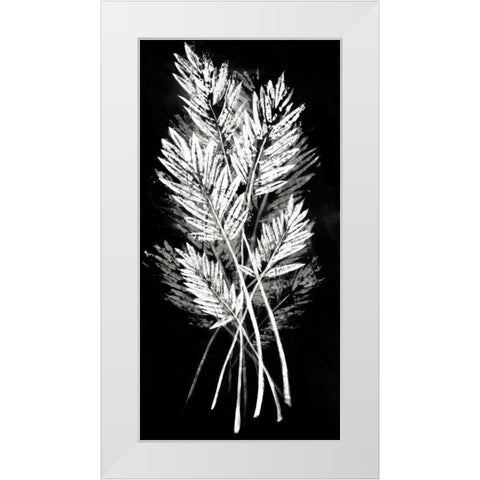 Palm Leaf Fresco II White Modern Wood Framed Art Print by Vision Studio