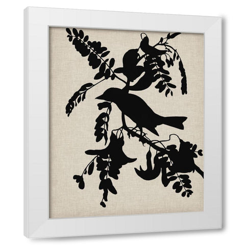 Audubon Silhouette V White Modern Wood Framed Art Print by Vision Studio