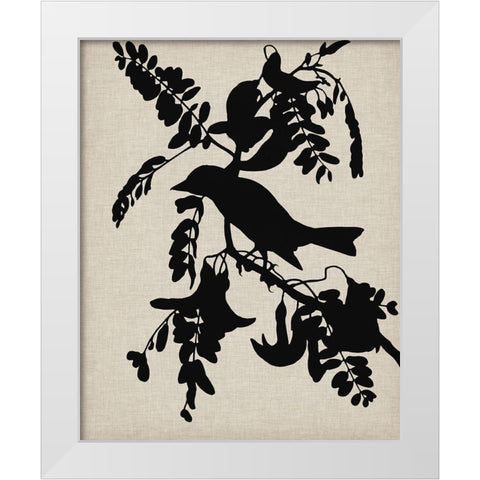 Audubon Silhouette V White Modern Wood Framed Art Print by Vision Studio